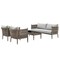 Armen Living Safari 4 Piece Outdoor Aluminum and Rope Seating Set with Gray Cushions SETODSABR - alternate 1